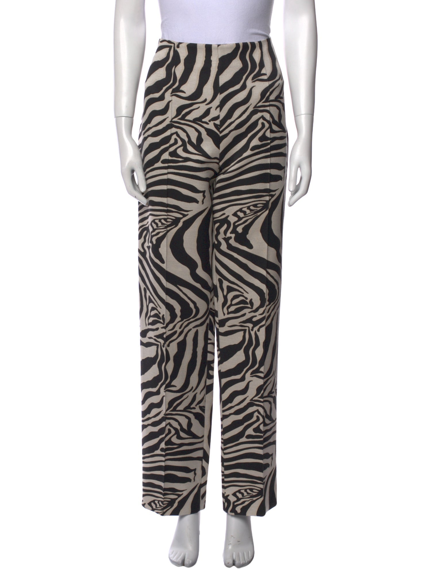 Escada Animal Print Straight Leg Pants
