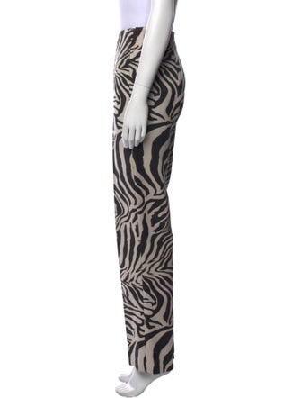 Escada Animal Print Straight Leg Pants