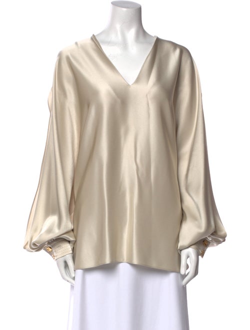 Escada V-Neck Long Sleeve Blouse