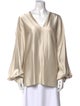 Escada V-Neck Long Sleeve Blouse