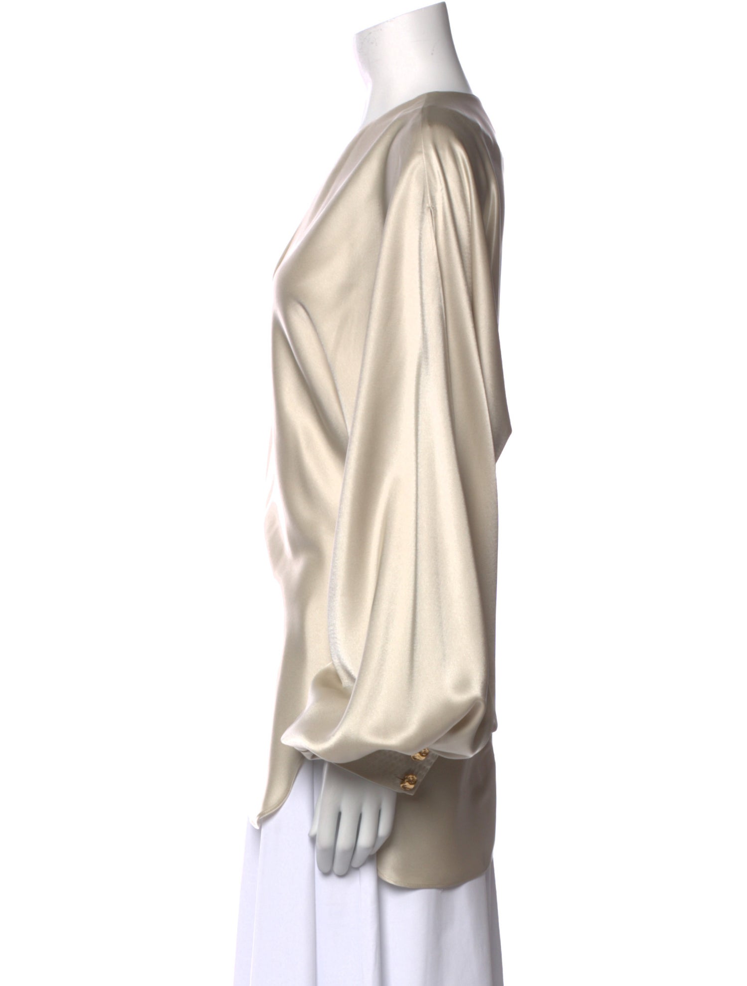 Escada V-Neck Long Sleeve Blouse