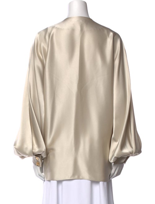 Escada V-Neck Long Sleeve Blouse