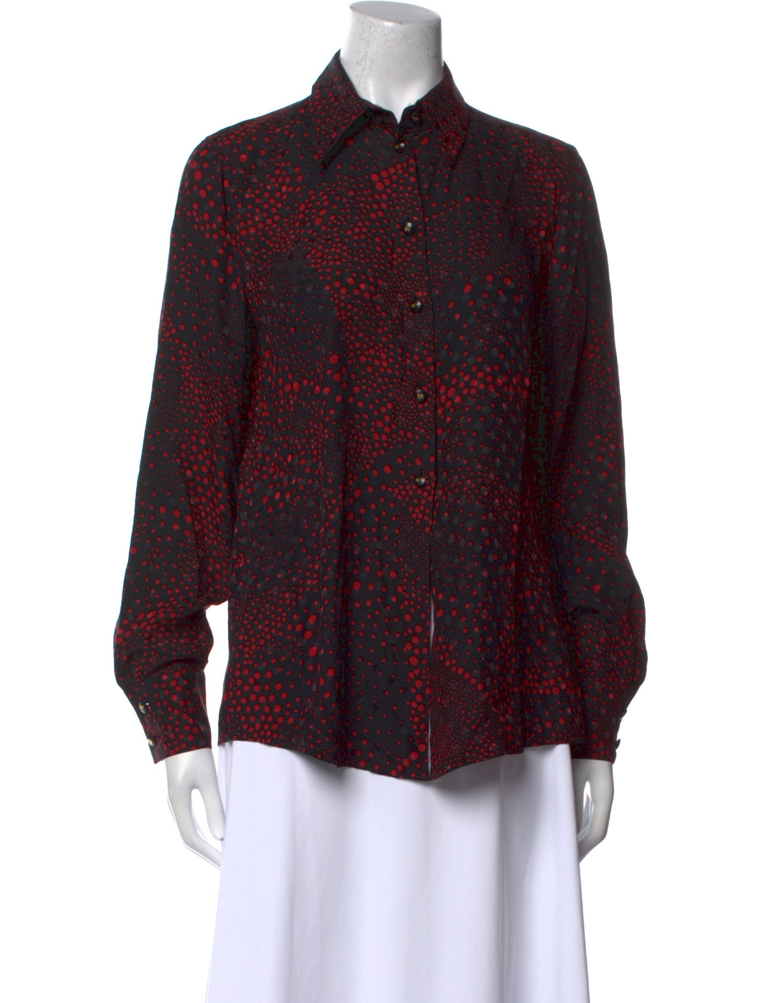 Escada Silk Printed Button-Up Top
