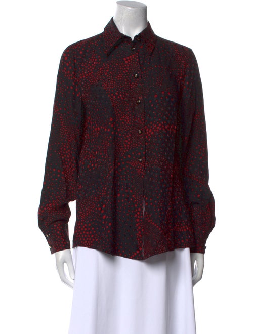 Escada Silk Printed Button-Up Top