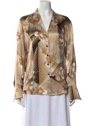 Escada Silk Printed Button-Up Top