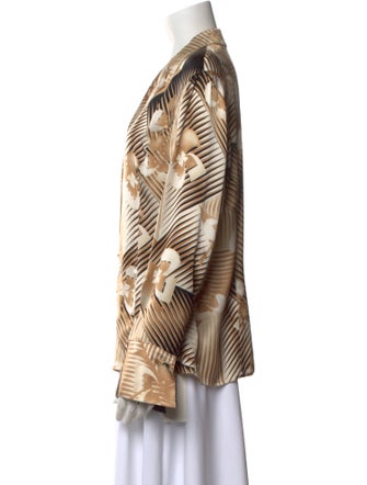 Escada Silk Printed Button-Up Top