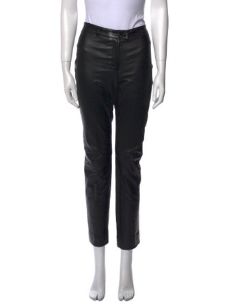Escada Lambskin Straight Leg Pants