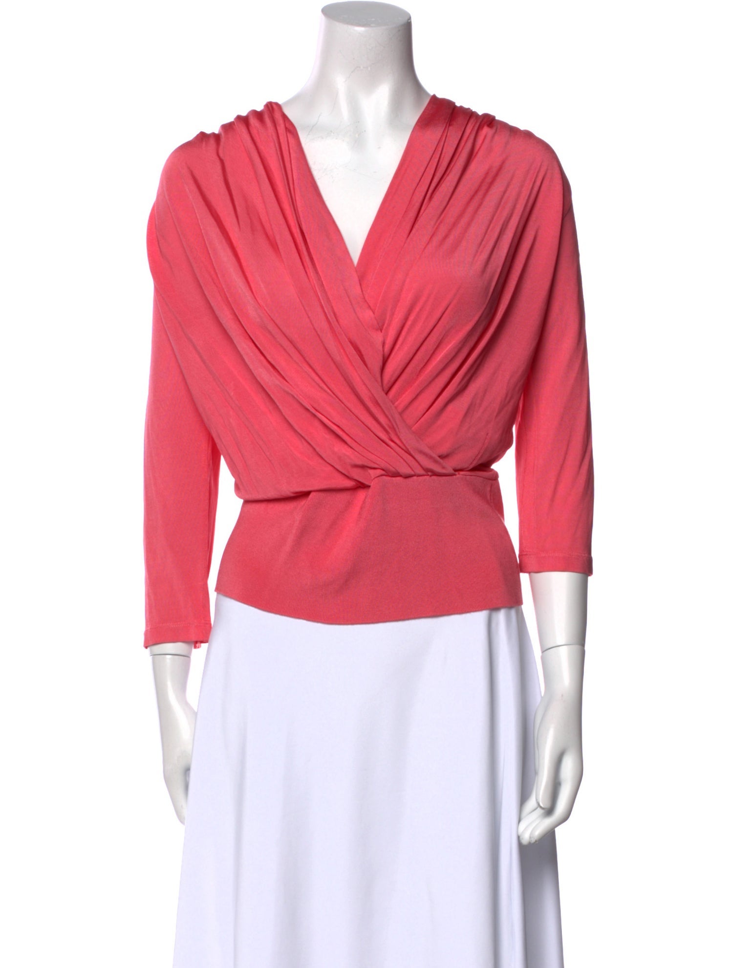 Escada Cowl Neck Three-Quarter Sleeve Blouse