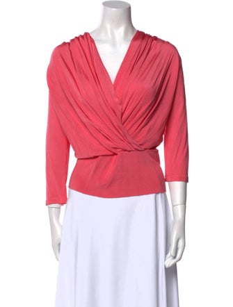 Escada Cowl Neck Three-Quarter Sleeve Blouse