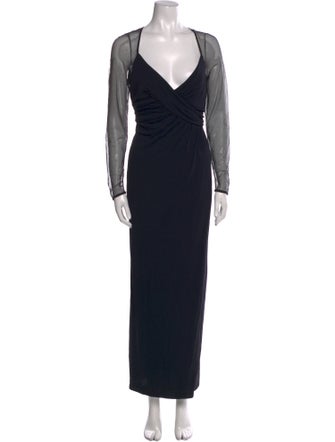 Escada V-Neck Long Dress
