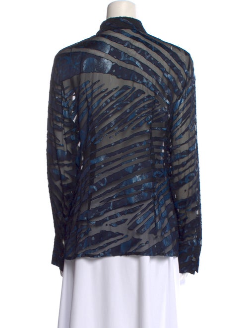 Escada Animal Print Long Sleeve Button-Up Top