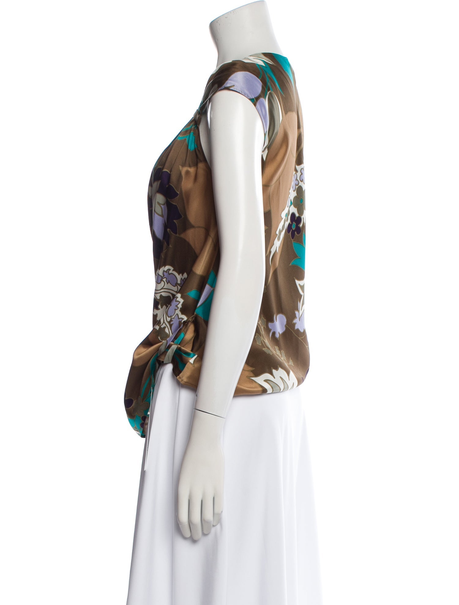 Escada Silk Floral Print Blouse