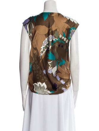 Escada Silk Floral Print Blouse