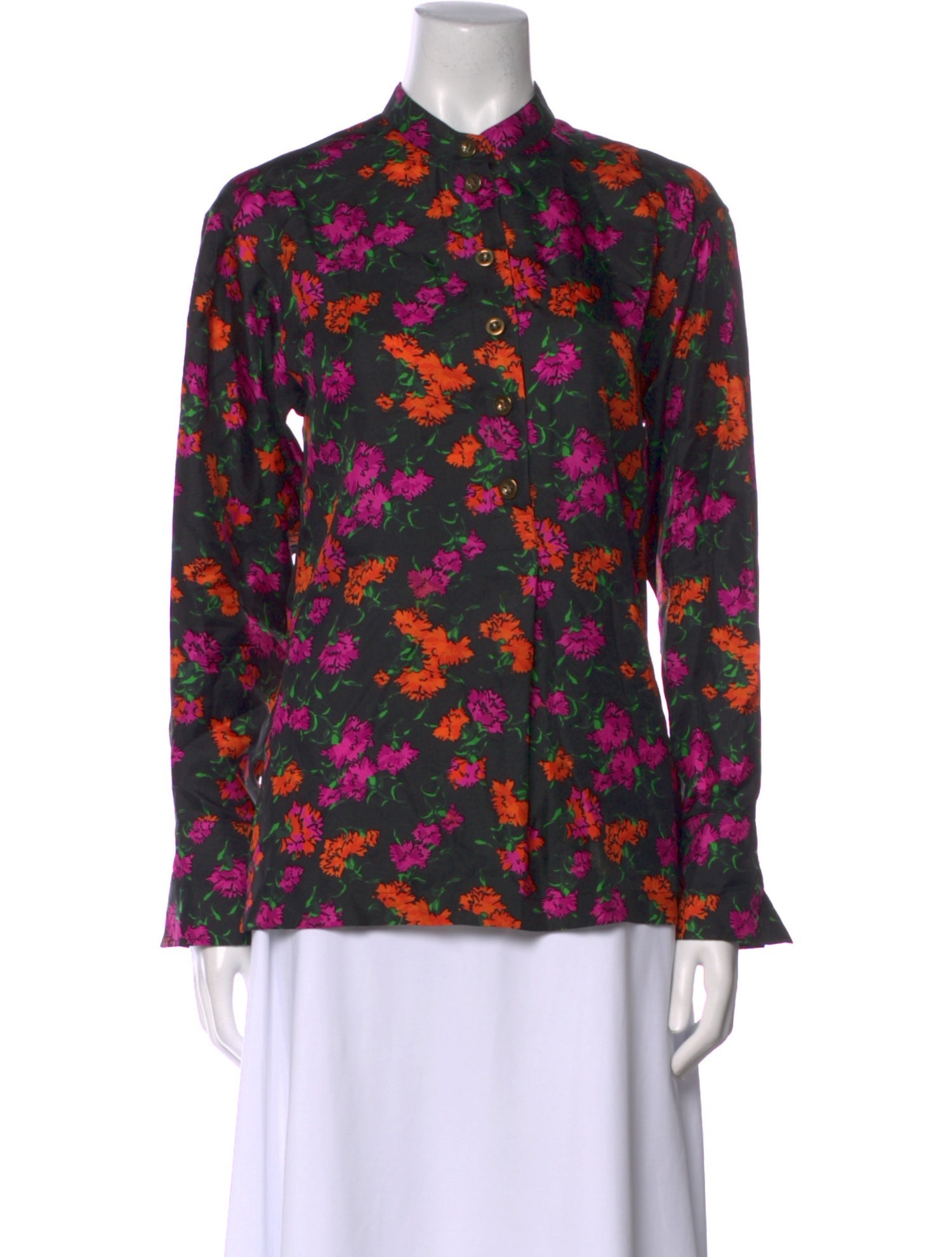 Escada Silk Floral Print Blouse