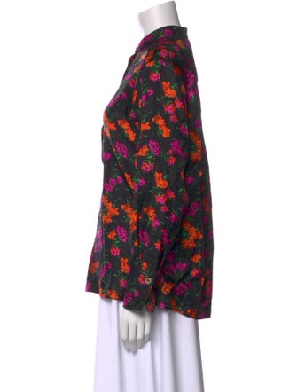 Escada Silk Floral Print Blouse