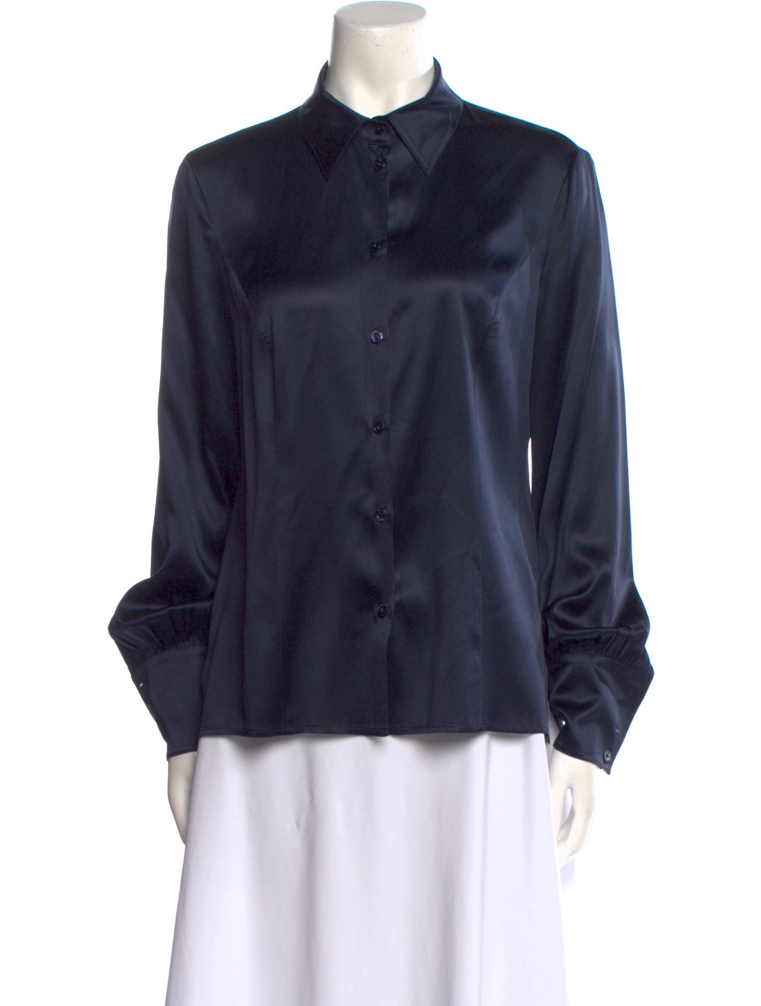 Escada Silk Long Sleeve Button-Up Top