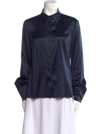 Escada Silk Long Sleeve Button-Up Top