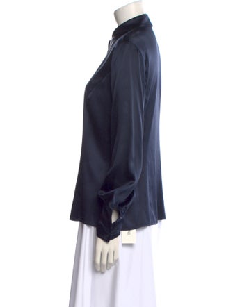 Escada Silk Long Sleeve Button-Up Top