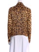 Escada Silk Animal Print Button-Up Top