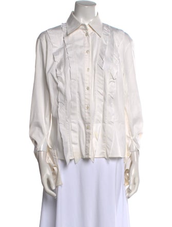 Escada Three-Quarter Sleeve Button-Up Top