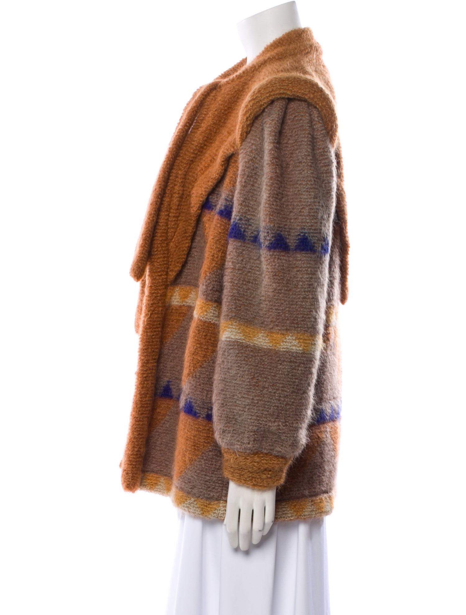 Escada Plaid Print Fur Jacket