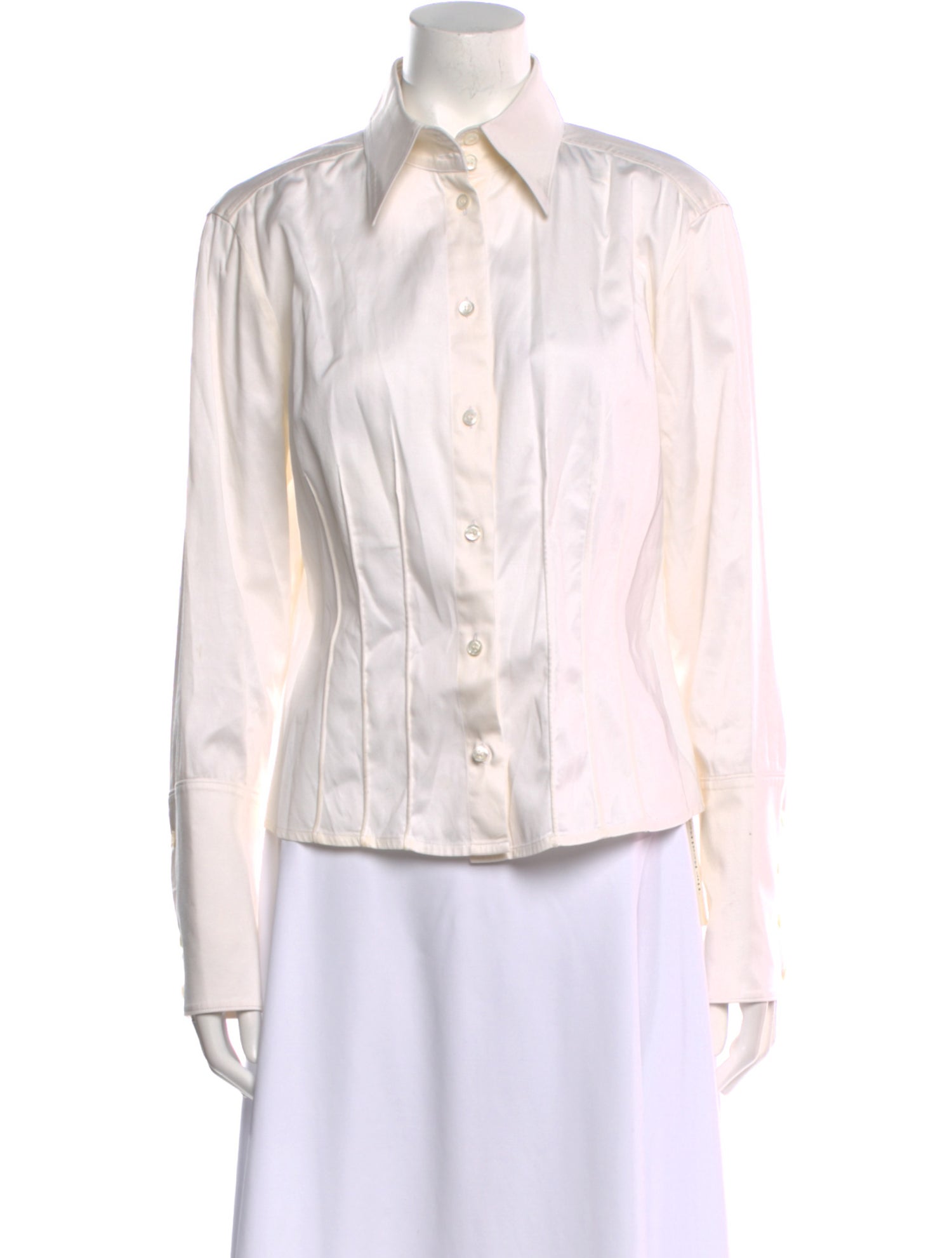 Escada Long Sleeve Button-Up Top