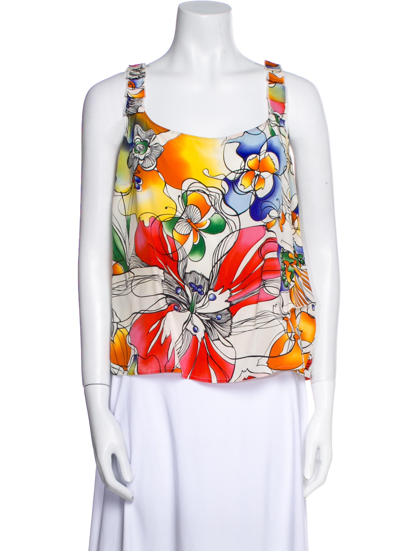 Escada Silk Floral Print Top