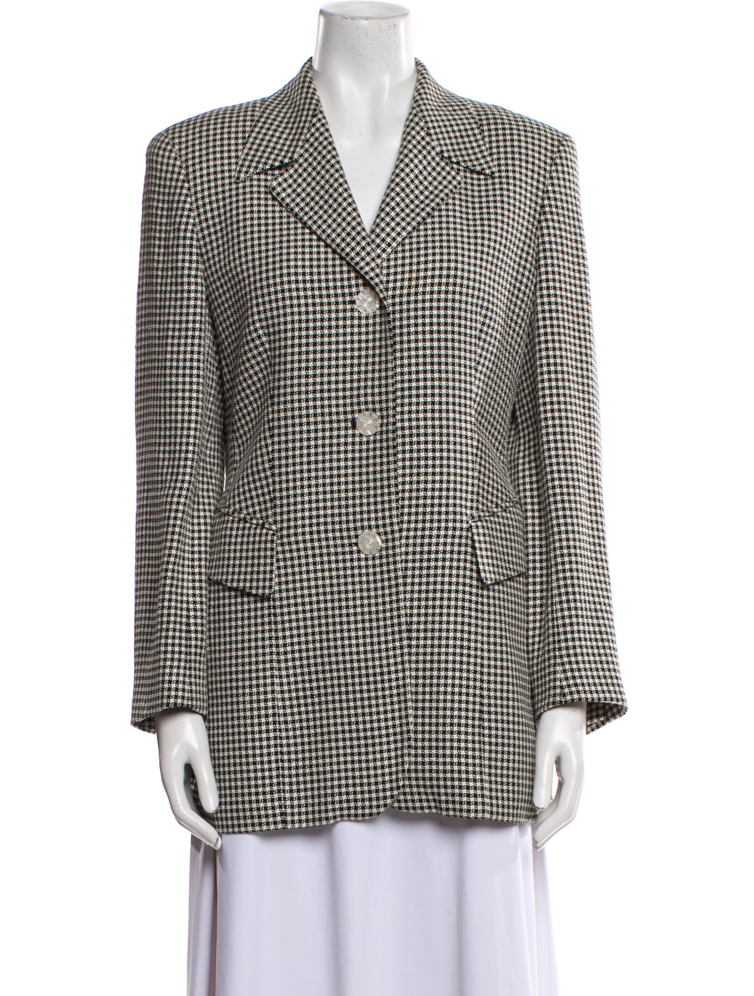 Escada Plaid Print Blazer