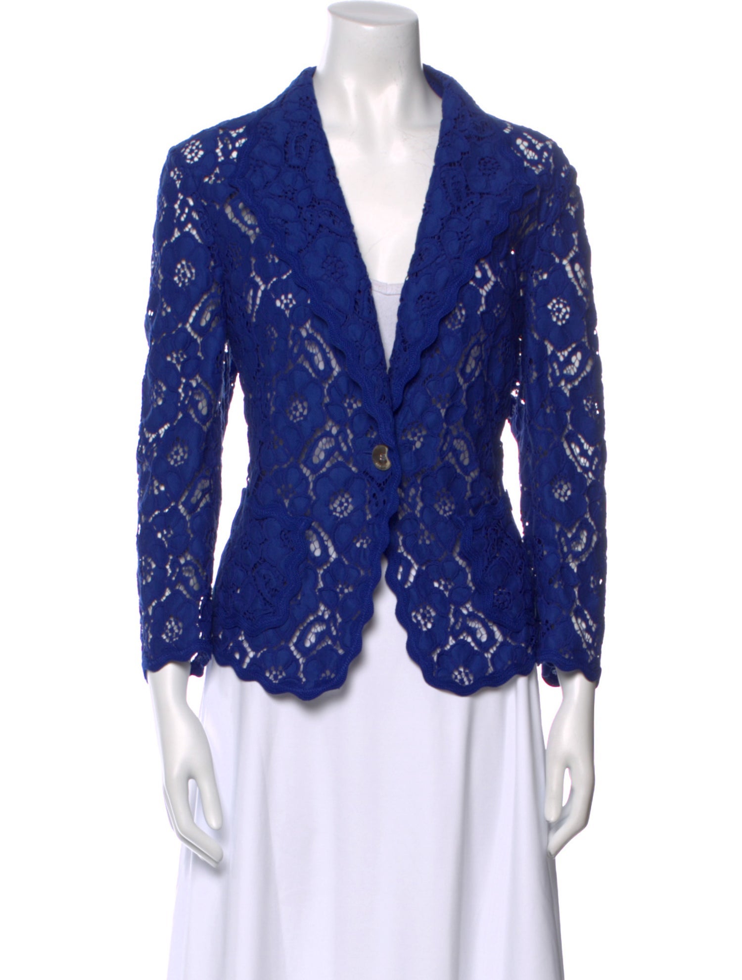 Escada Lace Pattern V-Neck Blouse w/ Tags