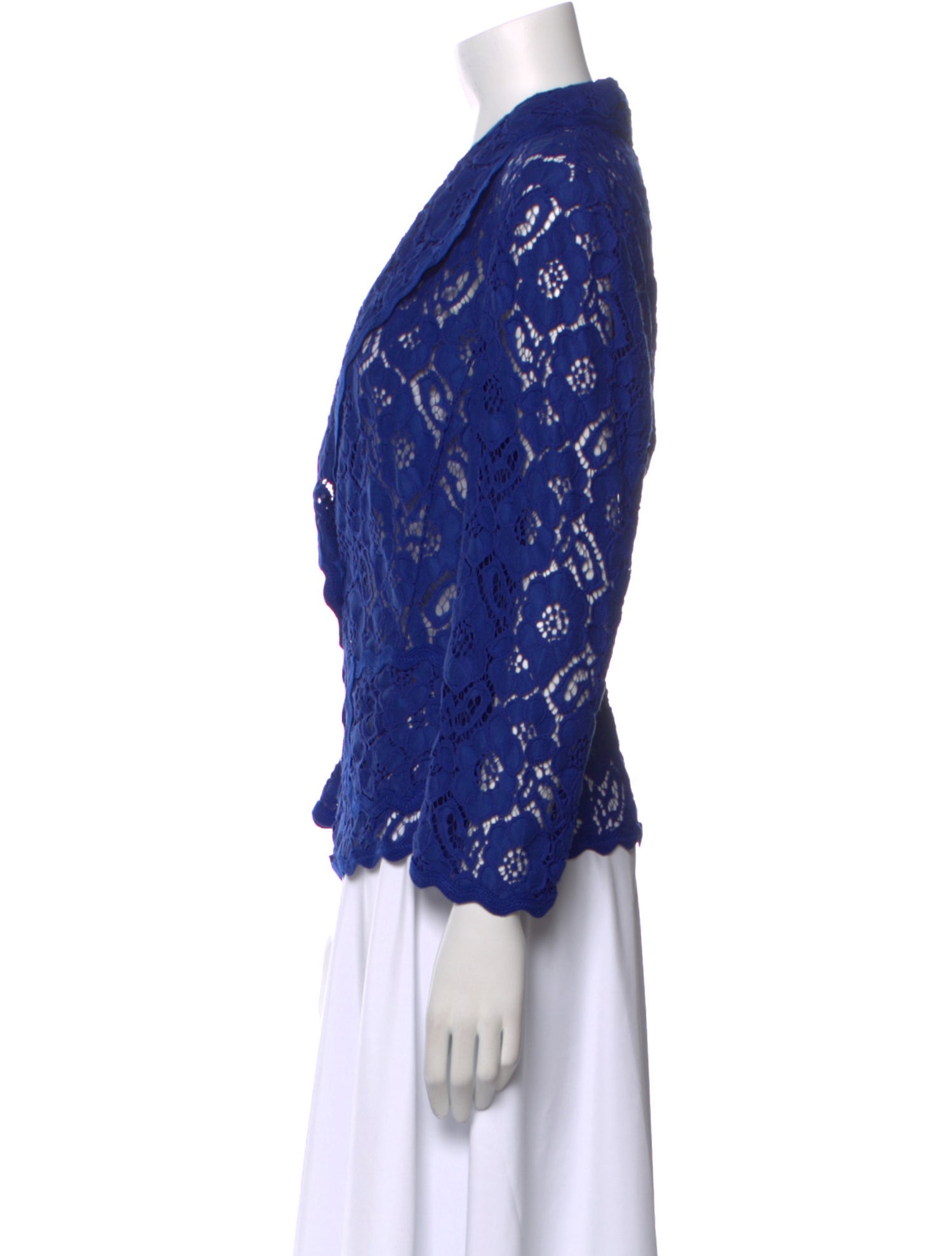 Escada Lace Pattern V-Neck Blouse w/ Tags