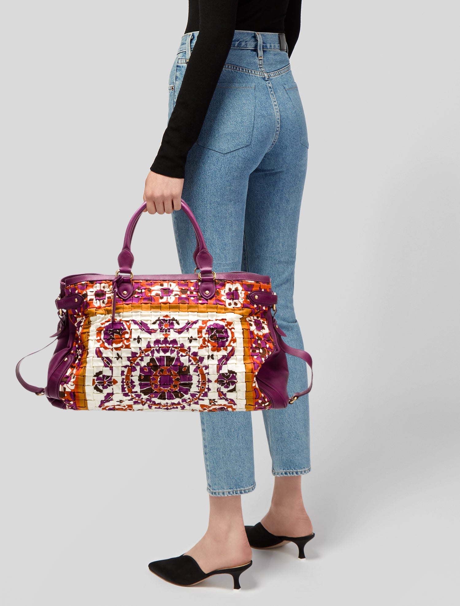 Escada Canvas Top Handle Bag