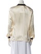 Escada Satin Long Sleeve Button-Up Top