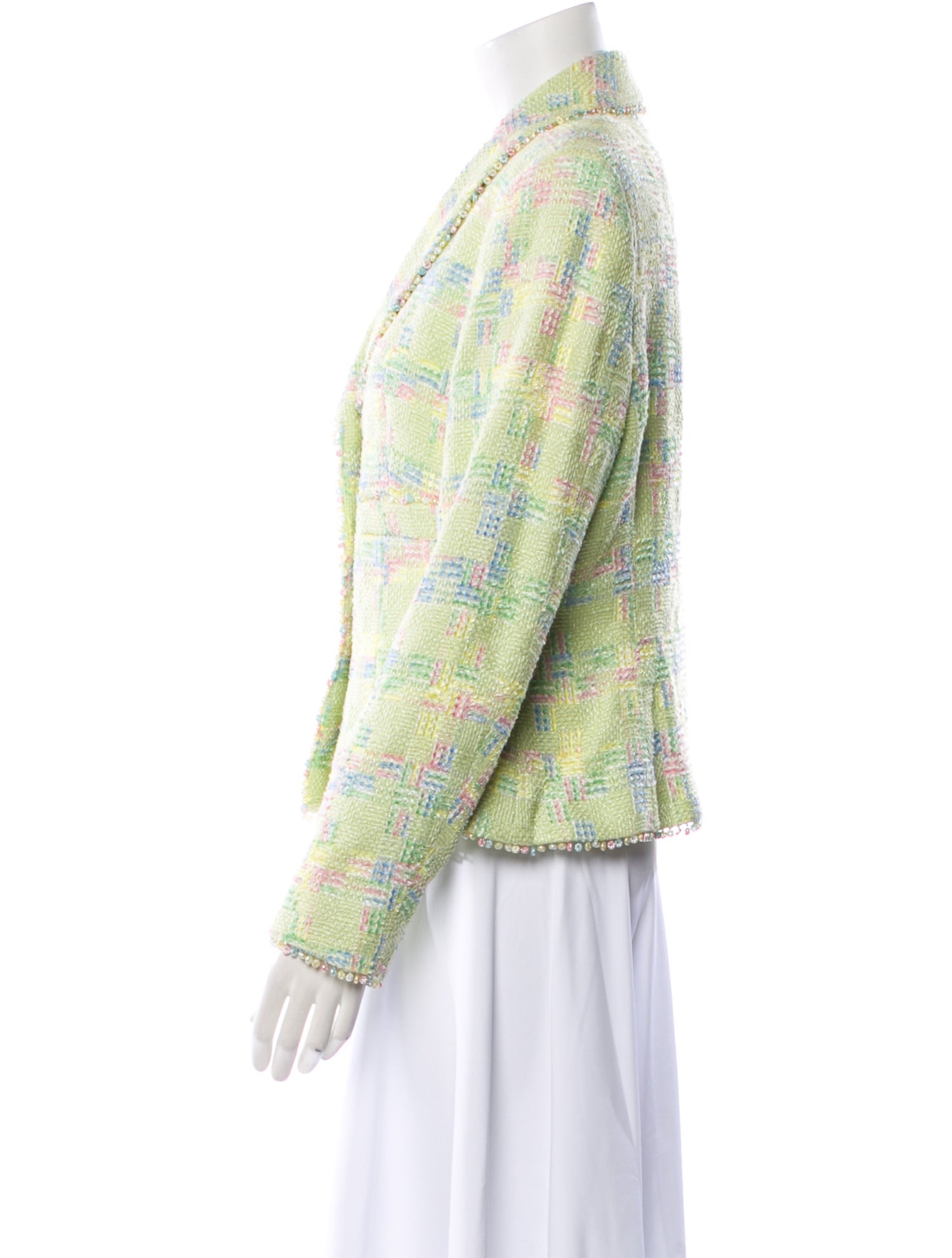 Escada Wool Plaid Print Blazer