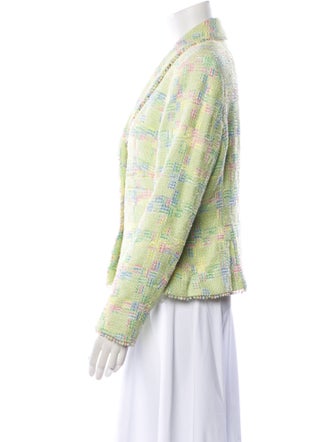 Escada Wool Plaid Print Blazer