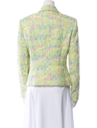 Escada Wool Plaid Print Blazer