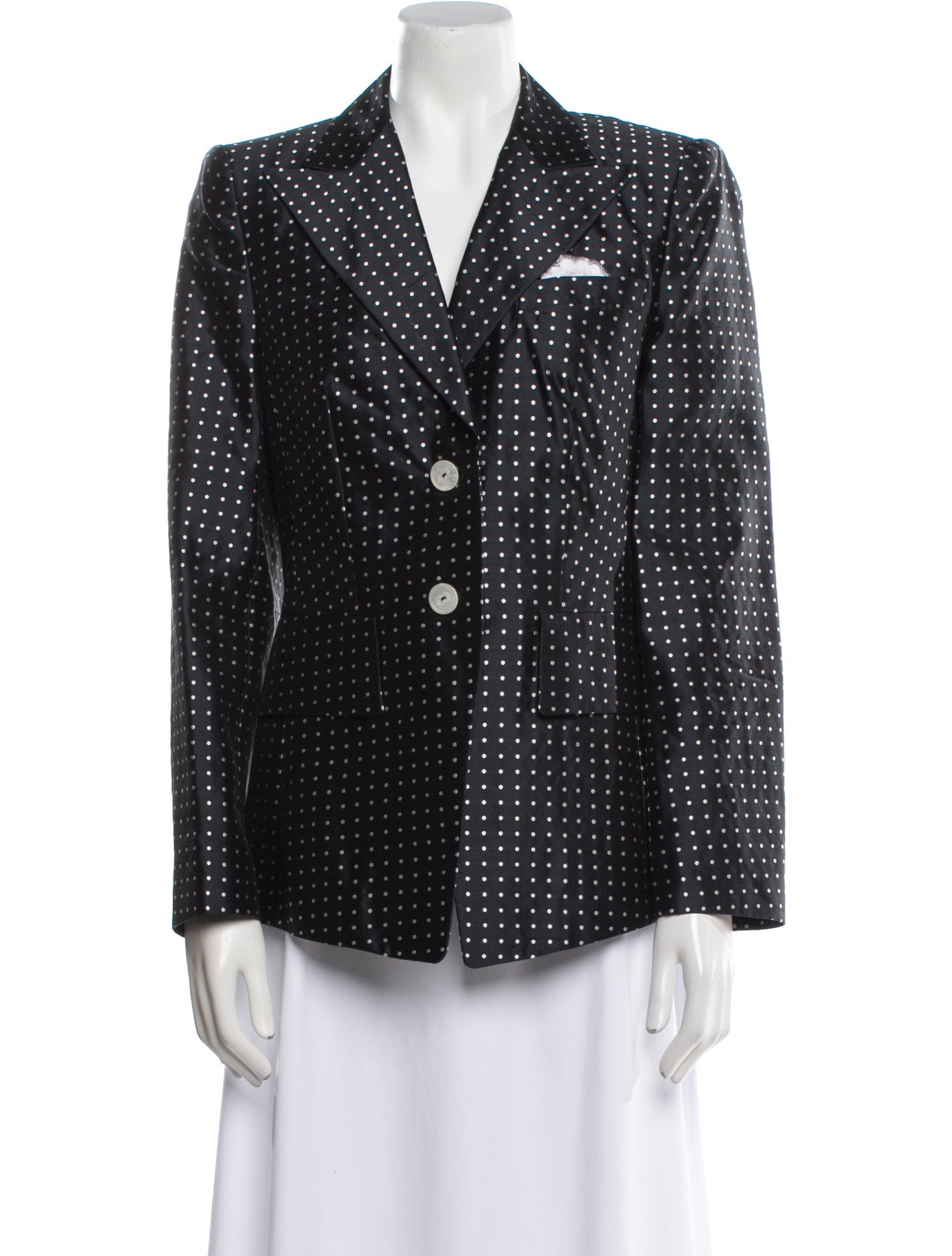 Escada Silk Polka Dot Print Blazer