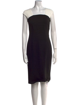 Escada Square Neckline Knee-Length Dress