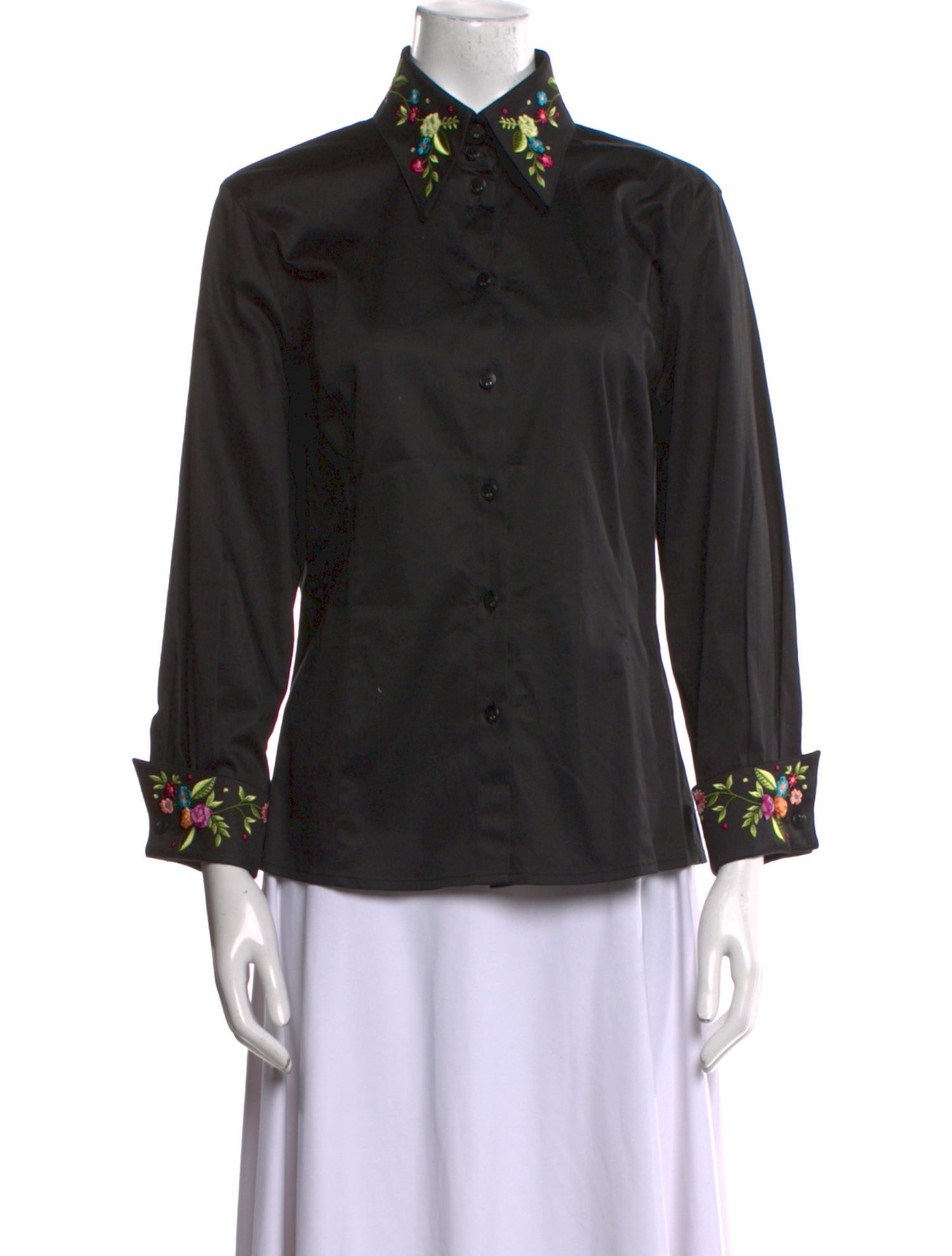 Escada Three-Quarter Sleeve Button-Up Top