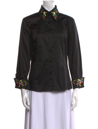 Escada Three-Quarter Sleeve Button-Up Top