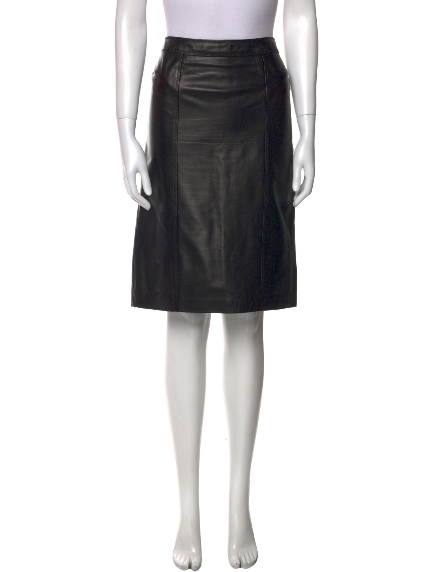 Escada Pleated Accents Knee-Length Skirt