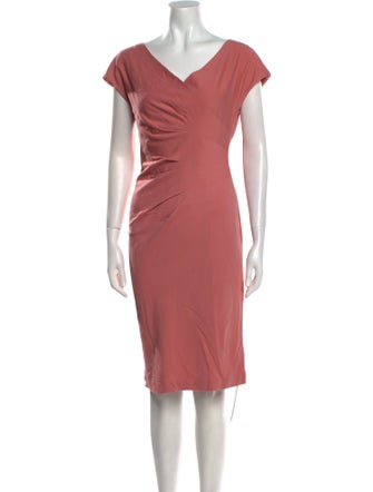 Escada V-Neck Knee-Length Dress