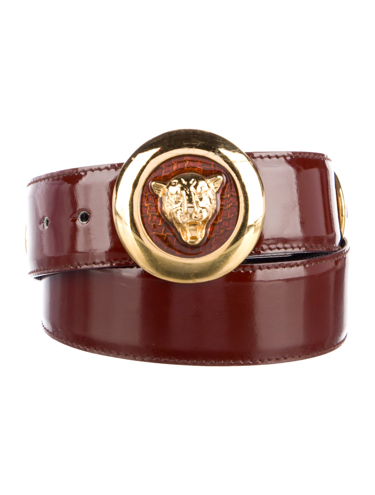 Escada Patent Leather Studded Accents Waist Belt