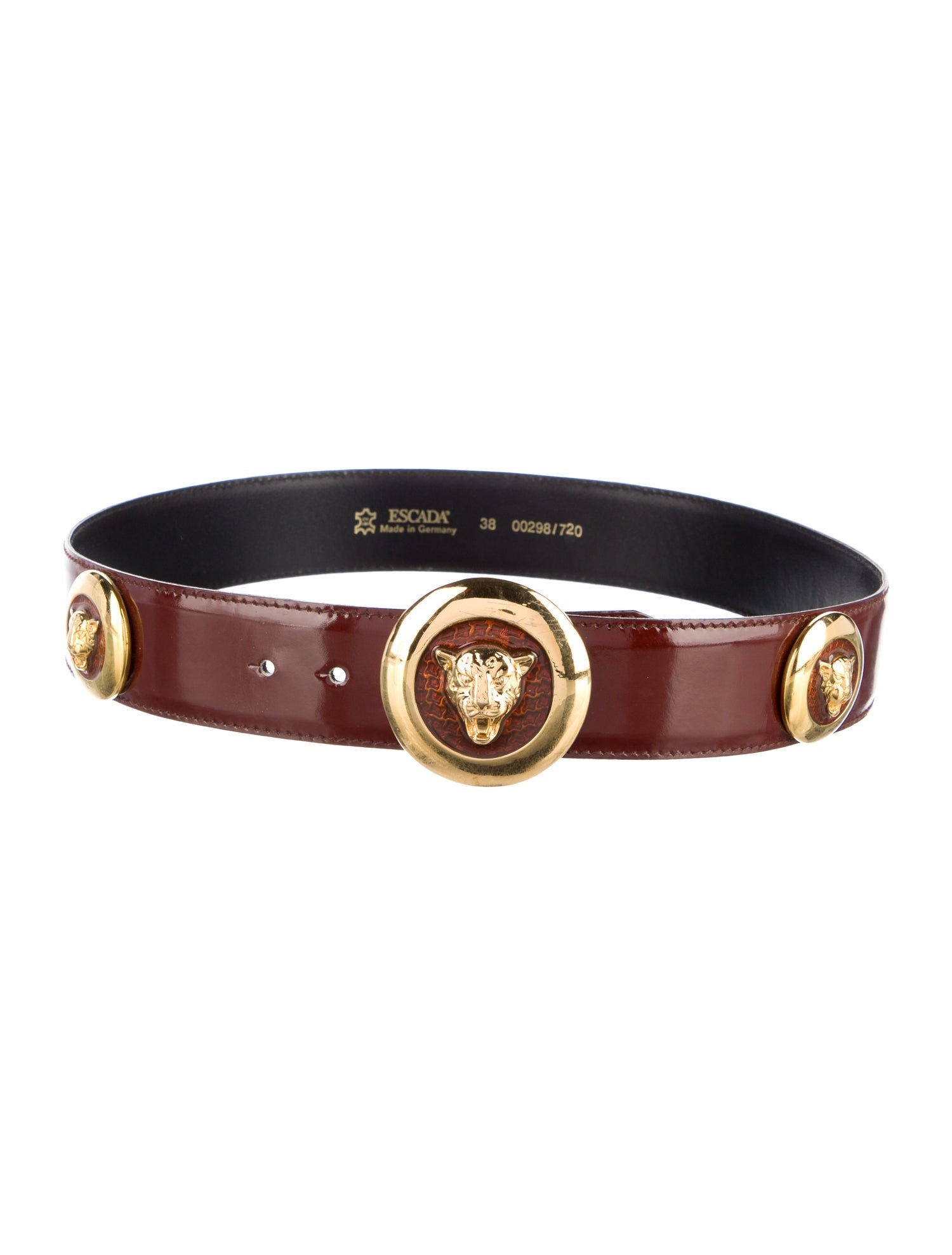 Escada Patent Leather Studded Accents Waist Belt