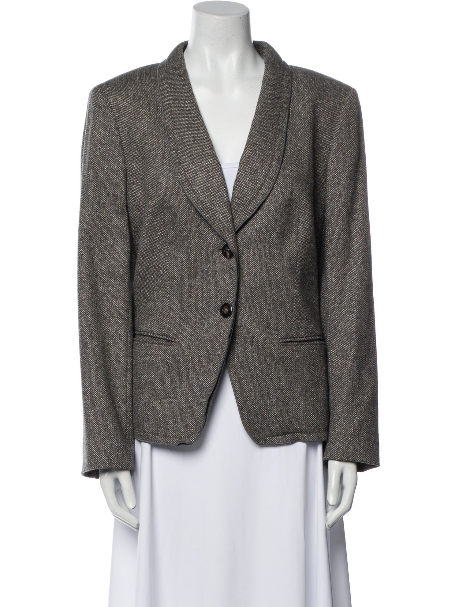 Escada Virgin Wool Tweed Pattern Blazer