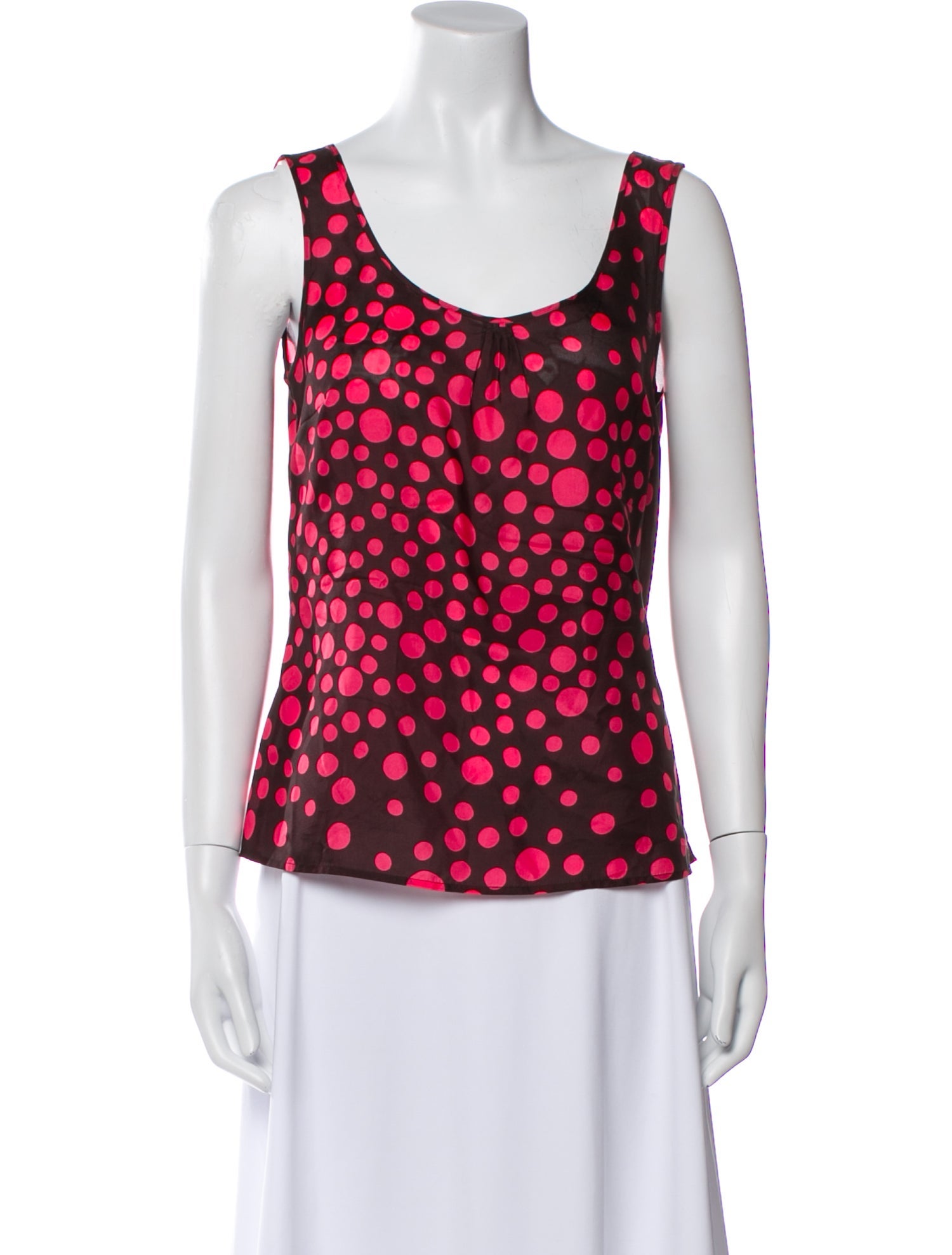 Escada Silk Polka Dot Print Top