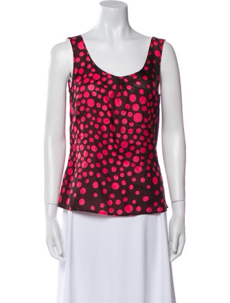 Escada Silk Polka Dot Print Top