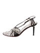 Escada Leather Animal Print Slingback Sandals
