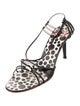 Escada Leather Animal Print Slingback Sandals