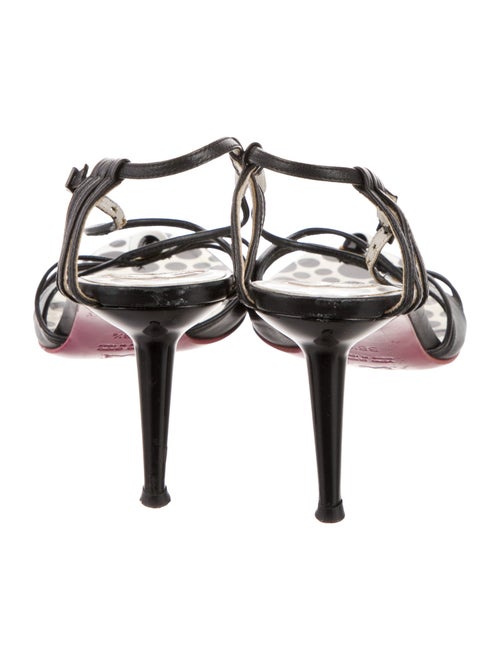 Escada Leather Animal Print Slingback Sandals