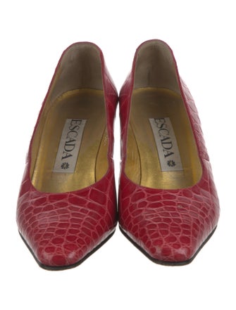 Escada Embossed Leather Pumps